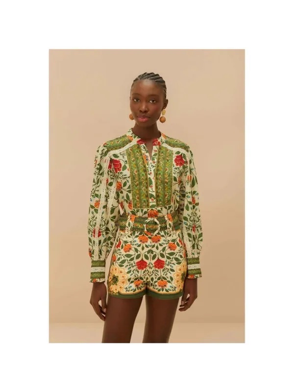 FARM Rio Sand Garden Tapestry Shorts in 27 Womens Print Cotton Twill - Image 11