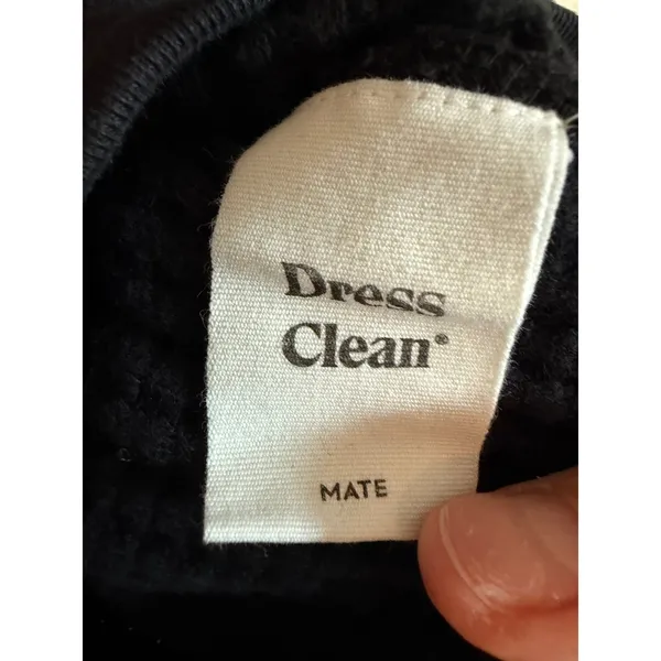 MATE Waffle collared 1/2‎ zip Pullover Size M Black Organic Waffle Sweatshirt - Image 7