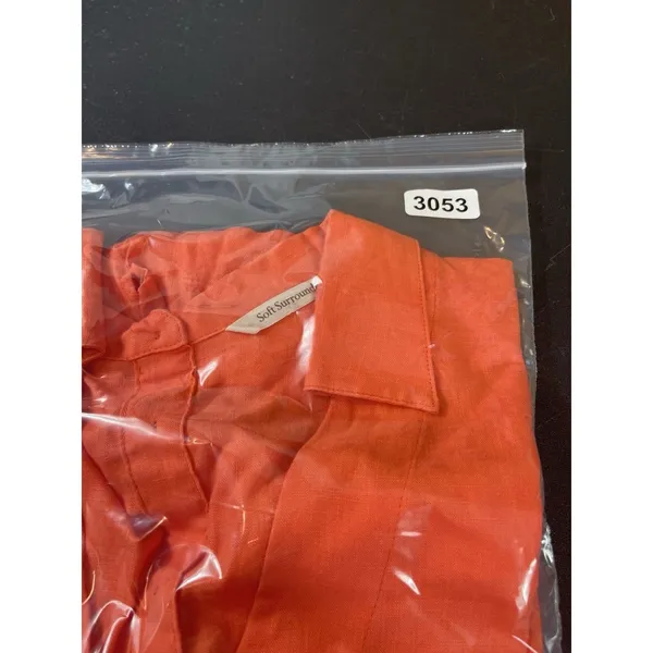 Soft Surroundings 1X Coral Orange 100% Linen Tunic Top Relaxed Back Buttons - Image 13