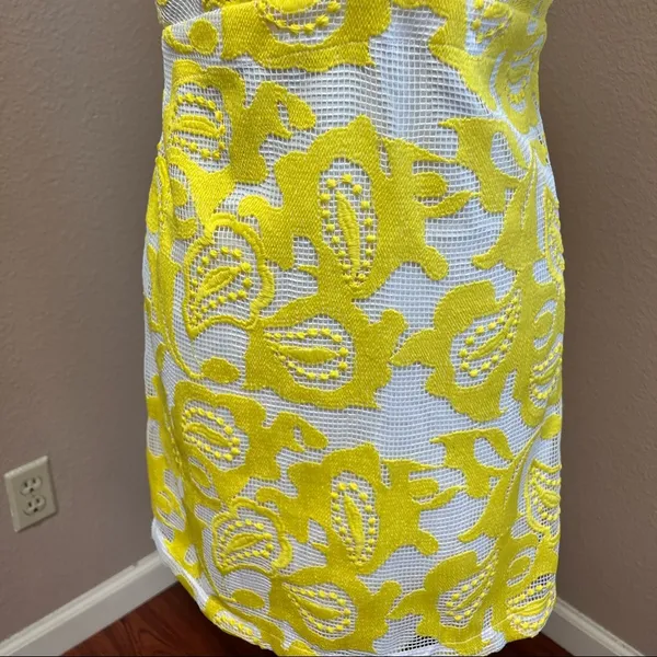 Maeve by Anthropologie NWT Yellow Embroidered Lace Mini Dress Size 6 - Image 4