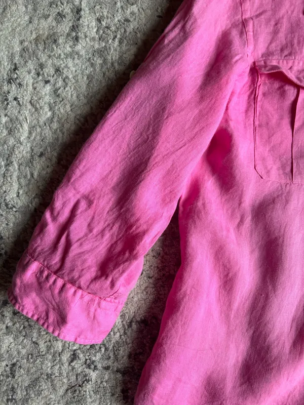 Ralph Lauren Sport hot pink linen shirt woman's size 14 - Image 3