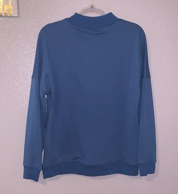 Women’s M Casual Long Sleeve Sweatshirt Crewneck Relaxed Fit Pullover Pockets - Image 4