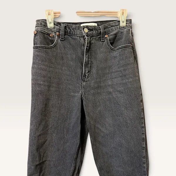 Abercrombie & Fitch 90s Straight Curve Love Jeans 28 6XS Washed Black High Rise - Image 2