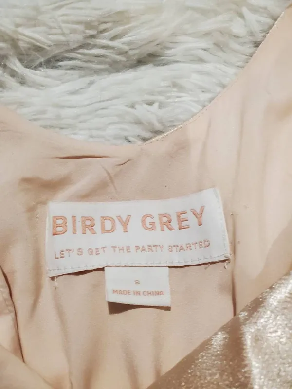 Birdy Grey James Satin Midi Dress in Champagne Small - Image 7