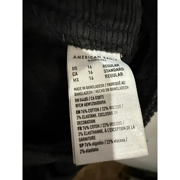 American Eagle Pants Women 16 Gray Baggy Wide Leg Cargo Super High Rise Corduroy - Image 5