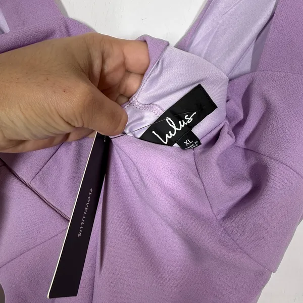 Lulus Must Be a Twist of Fate Mini Dress NWT XL Lavender Bodycon Twist Front Hot - Image 10