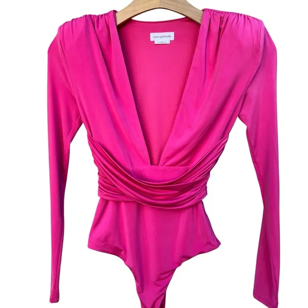 Lovers + Friends Anya Long Sleeve Pink Bodysuit Women’s X-Small - Image 8