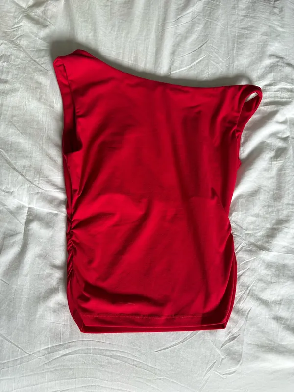 Amazon Red Asymmetrical Top - Image 2