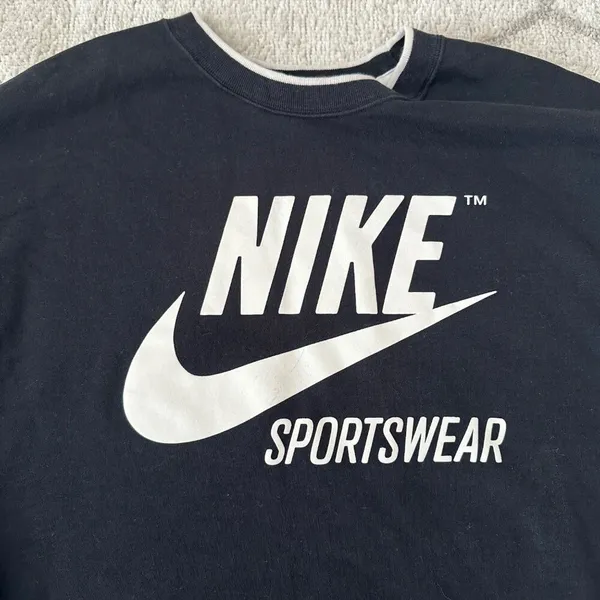 Vintage Oversized Nike Sportswear Black/White Crewneck Sweatshirt Iconic Swoosh - Image 4