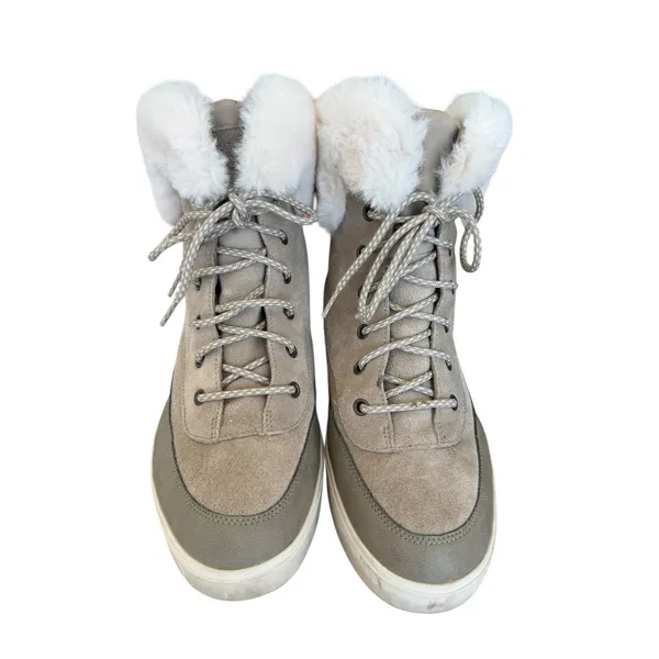 Koolaburra by UGG Ryanna Waterproof Boots Women’s 10 Dune Suede Faux Fur Winter - Image 2