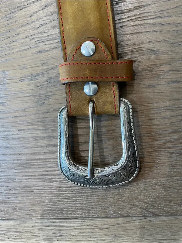 La Sierra Boots Women’s Rose Embroidered Western Cowgirl Leather Belt Size 34 - Image 3
