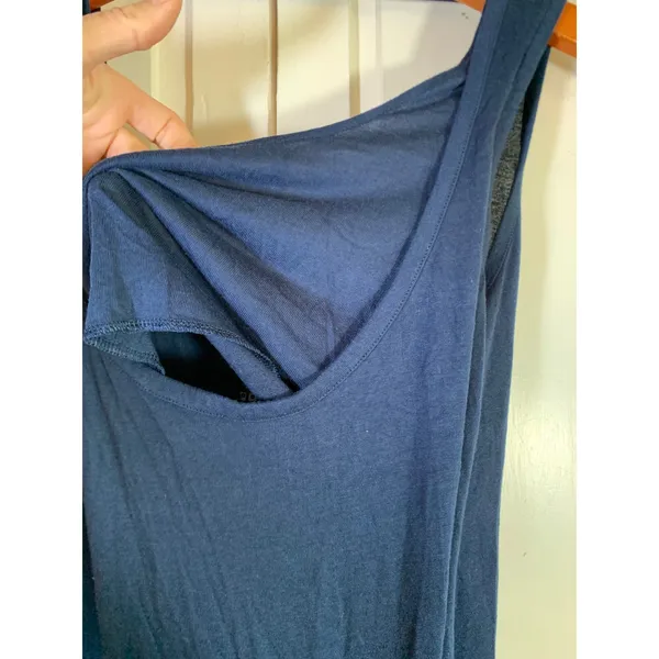 Kindred Bravely Navy Blue Nursing Maternity Midi Dress Pockets Small Petite - Image 3