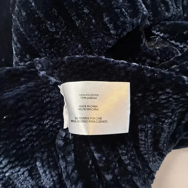 Orvis Womens Navy Blue Chenille Crew Neck Long Sleeve Soft Knit Sweater XL - Image 6