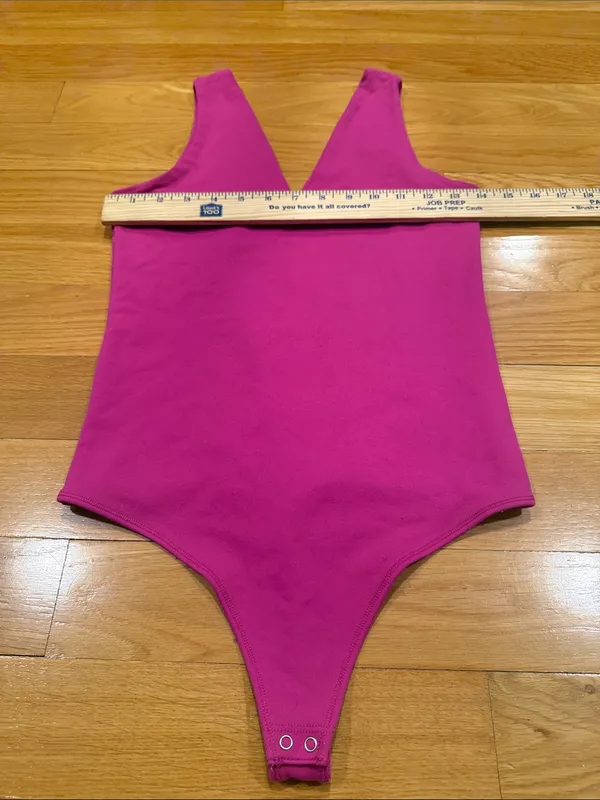 Abercrombie & Fitch soft collection hot pink thong bodysuit size small . - Image 2