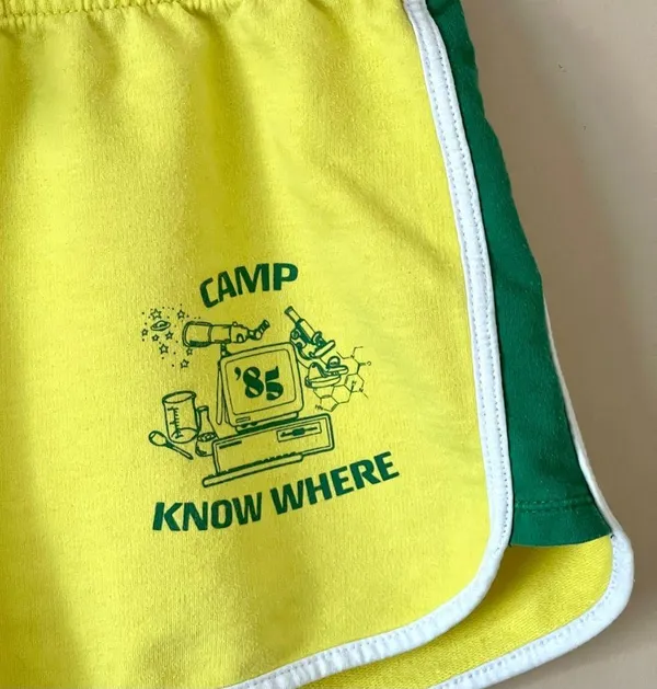 STRANGER THINGS | Yellow Green Camp Know Where Retro Fleece Shorts Sz L - Image 2