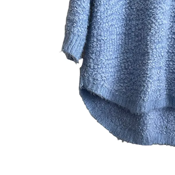 Studio JPR Sweater Women XL Blue Crew Neck 3/4 Sleeve Sherpa Fuzzy‎ Cozy Casual - Image 6