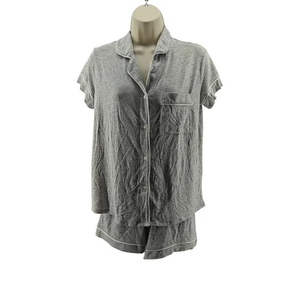 Stars Above Women's Gray Cloud Knit Pajama Top Shorts Set Xsmall - Image 2
