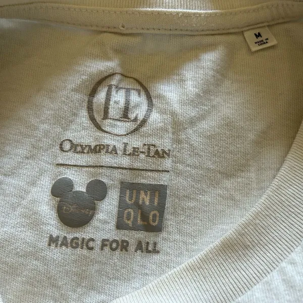 Uniqlo Cream Graphic Women’s T-shirt Tee Sz M - Image 2