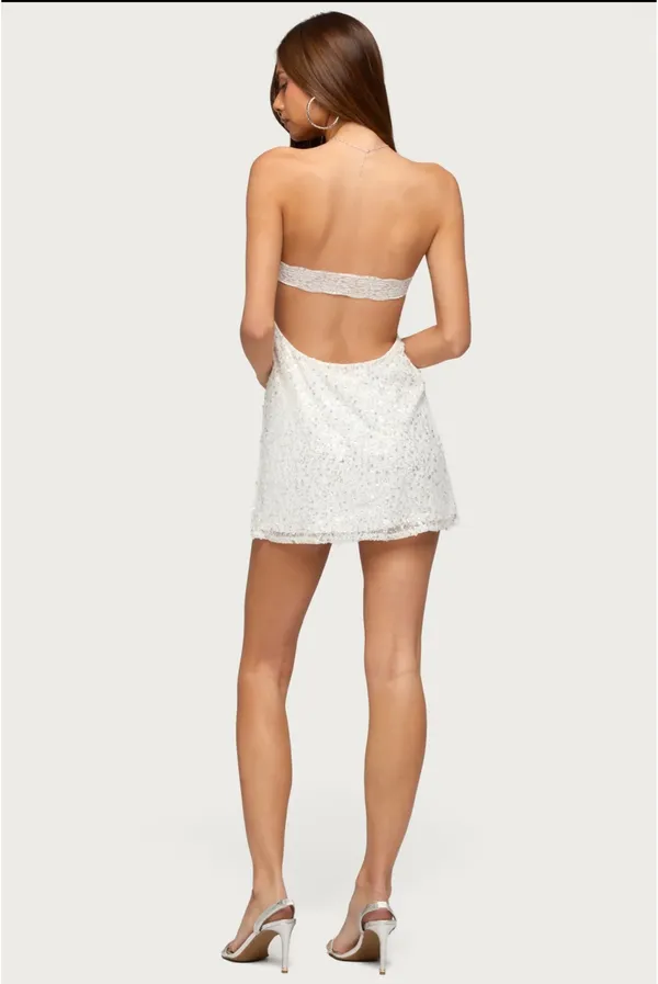 Edikted white sparkly dress  - Image 2