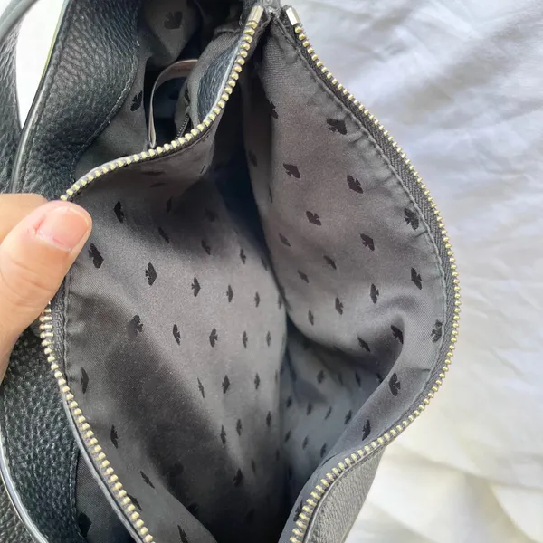 Kate Spade | Black Pebbled Textured Cow Leather Hobo Shoulder Bag Purse - Image 10