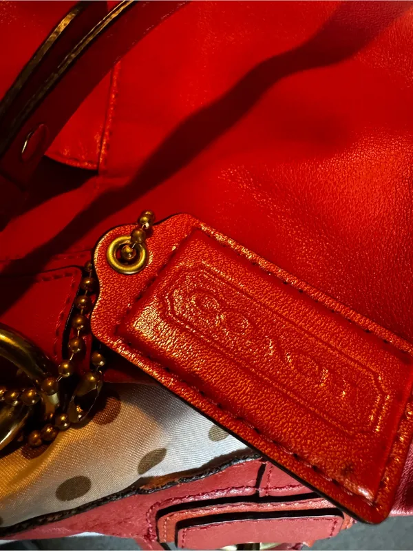 Coach Orange Leather Vintage Tote with Brass-Tone Hardware - Image 8