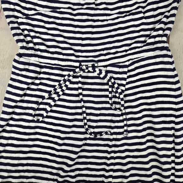 Cabi 5105 Navy White Boat Striped Sleeveless Maxi Dress XS Faux Wrap Nautical - Image 7