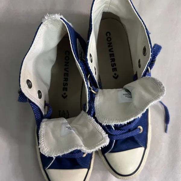 ⭐ Converse Chuck Taylor All Star High Top Blue Sherpa Lined Women’s 8 - Image 7