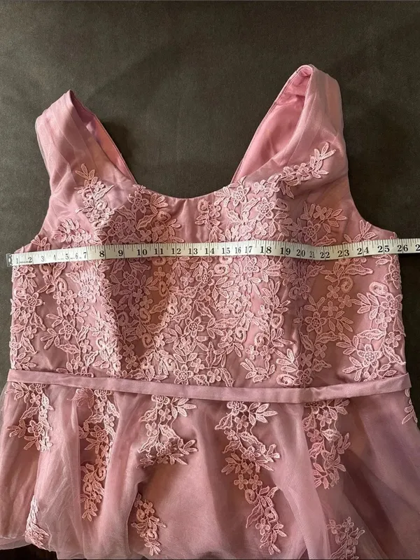 Women’s Pink Lace Short Tulle Prom Party Homecoming Dress Corset Back 24W **READ - Image 8