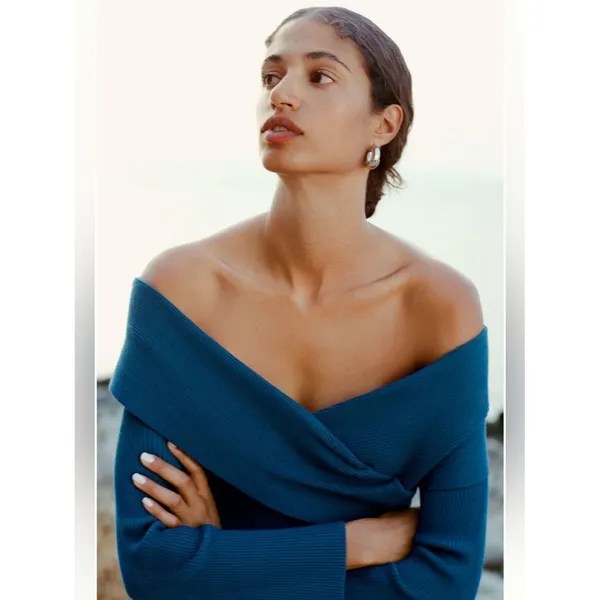 Anthropologie Off-Shoulder Slim Sweater Dress - Image 2