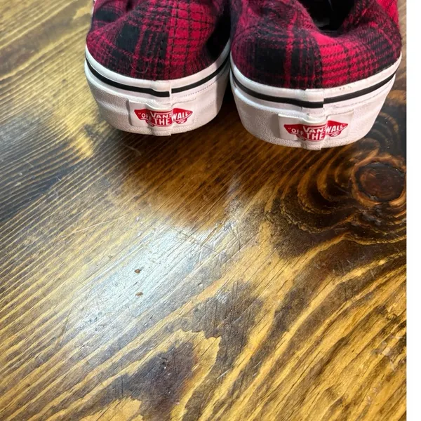 Vans Red And Black Plaid Sneakers Size 5.5‎ - Image 5