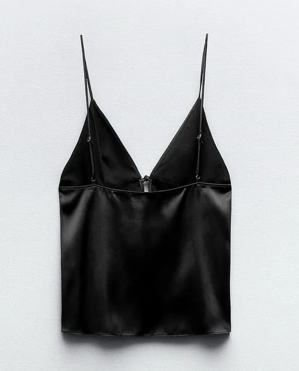 Zara Viral Satin Effect Top With Bow - Image 2