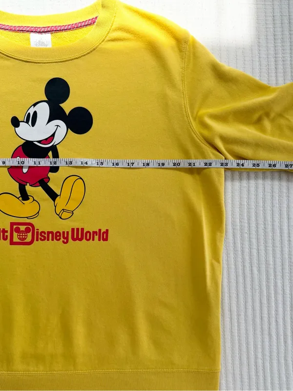 Mickey Mouse Walt Disney World Parks Crewneck Sweatshirt Bright Germany Yellow - Image 5