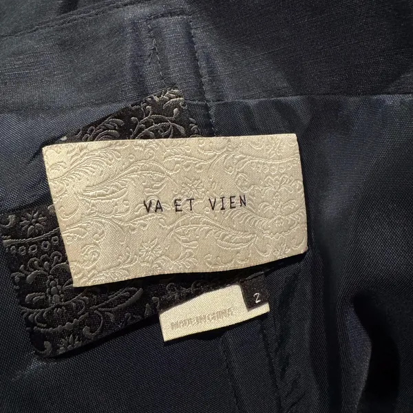 NEW Va Et Vien Dress One Shoulder Linen Silk Cottage Dark Academia HOCO Blue 2 - Image 2