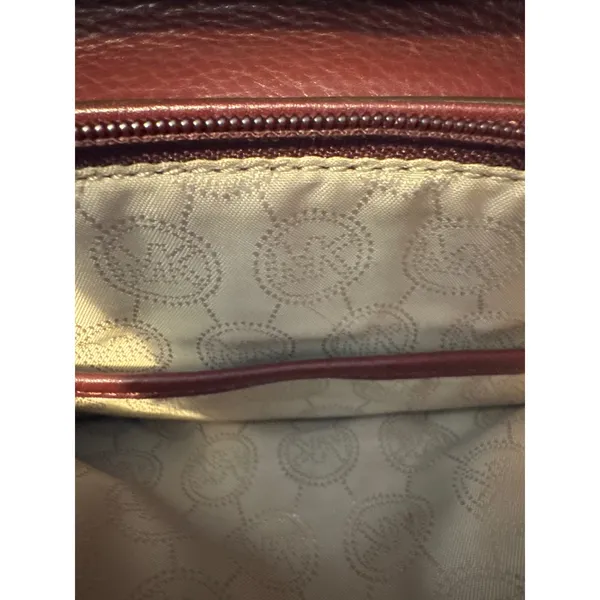 Michael Kors Crossbody Shoulder Bag Leather Burgundy Chain Strap 9x7‎ - Image 15