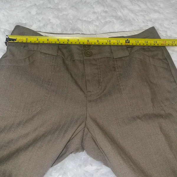 Gap stretch tan herringbone red pants trousers wide leg slacks woman’s 6A - Image 5