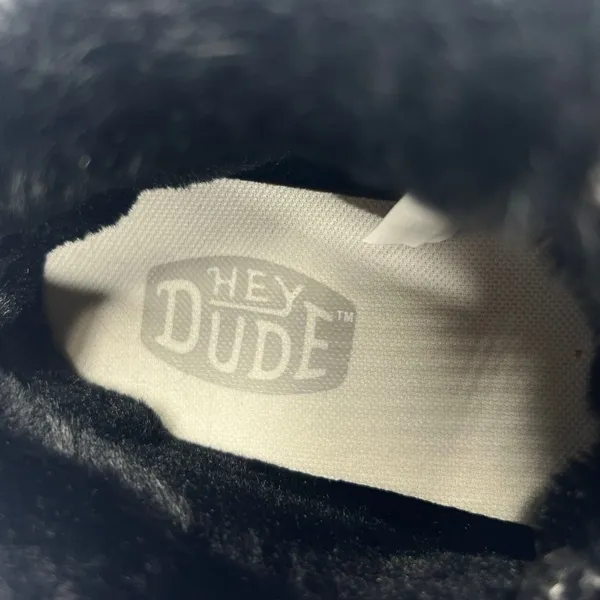 Hey Dude Wendy‎ Fold Boho Black Faux Fur Lined Loafer Slip On Shoes W11 - Image 6