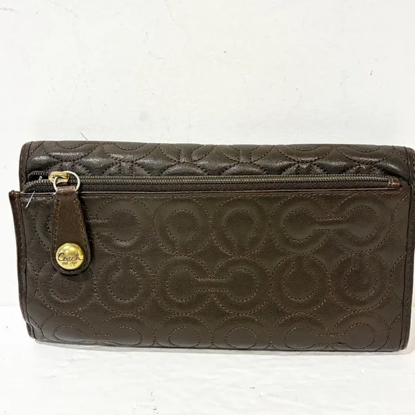 Coach‎ Julia Oh Snap Back Patent Brown Wallet Checkbook Multi Card Slot - Image 7