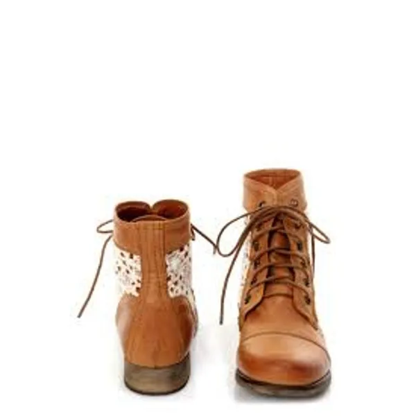 STEVE MADDEN Thundr-C Cognac Crochet Lace-Up Ankle Boot Size 6.5 COTTAGE PRAIRIE - Image 2