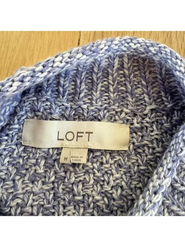 LOFT Light Blue Mock Sweater Size Medium - Image 2