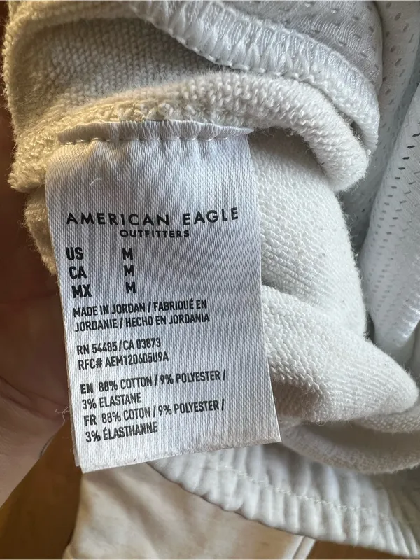 American Eagle Jogger Sweatpants Women’s Medium Cream Zip Pocket Lounge Pants - Image 9