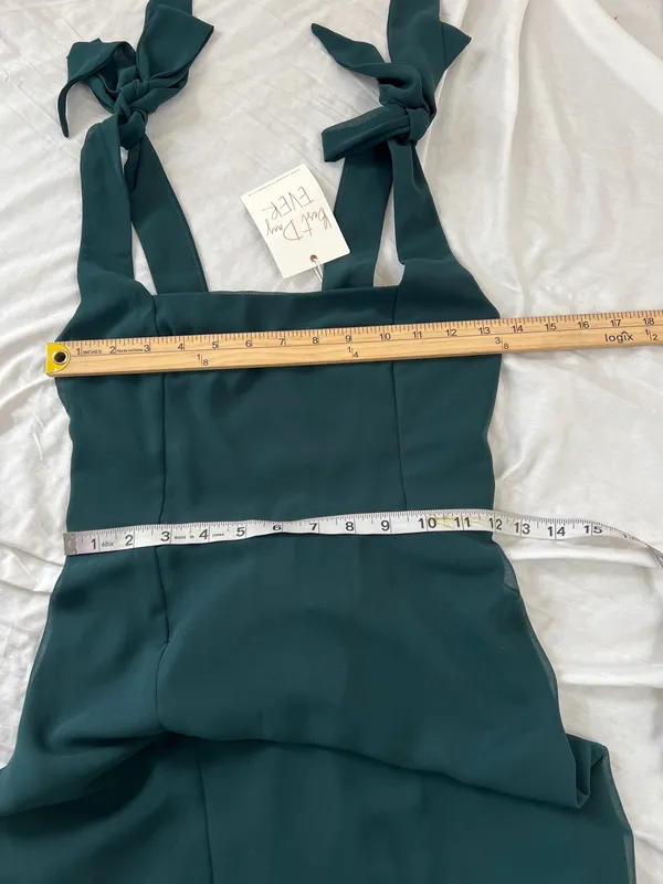 NWT Show Me Your Mumu Claire Midi Dress Emerald Chiffon Size XS - Image 7