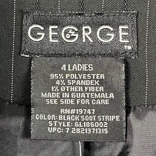 NEW George Size 4 Stripe One Button Blazer Twill Jacket Black - Image 5