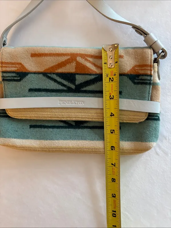 Pendleton Teal, Tan & Cream Southwestern Crossbody Bag - Image 7