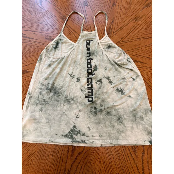 Burn Boot Camp Tank Top Womens Large Green Tie Dye Racerback Athletic - Image 6