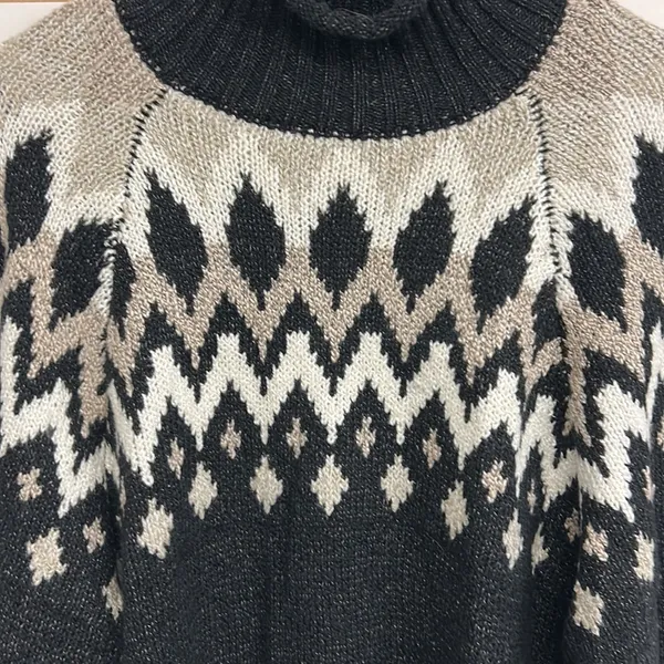 Gianni Bini Fair Isle‎ Mock Neck Knit Sweater SEE DETAILS REGARDING COLOR OF SWEATER. - Image 8