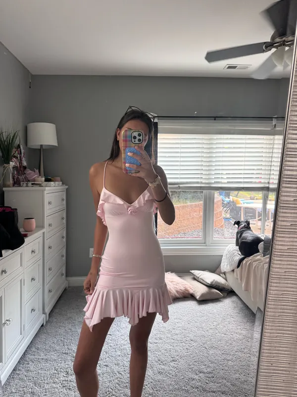NWT hello molly rose light pink mini dress - Image 4