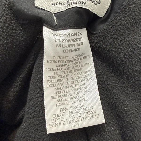 Athletic Works Women’s Black Quitted Puffer Vest Size 2X - Image 7