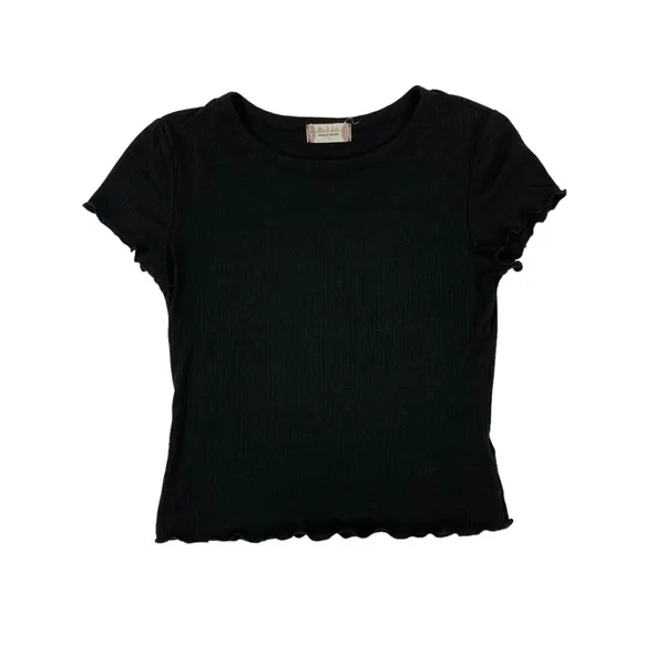 Altard State Black Crop Top Medium Short Sleeve Y2K Edgy Streetwear Night Out - Image 2