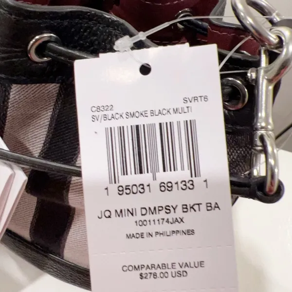 NWT Coach C8322 Mini Dempsey Bucket Bag In Signature Jacquard - Image 5