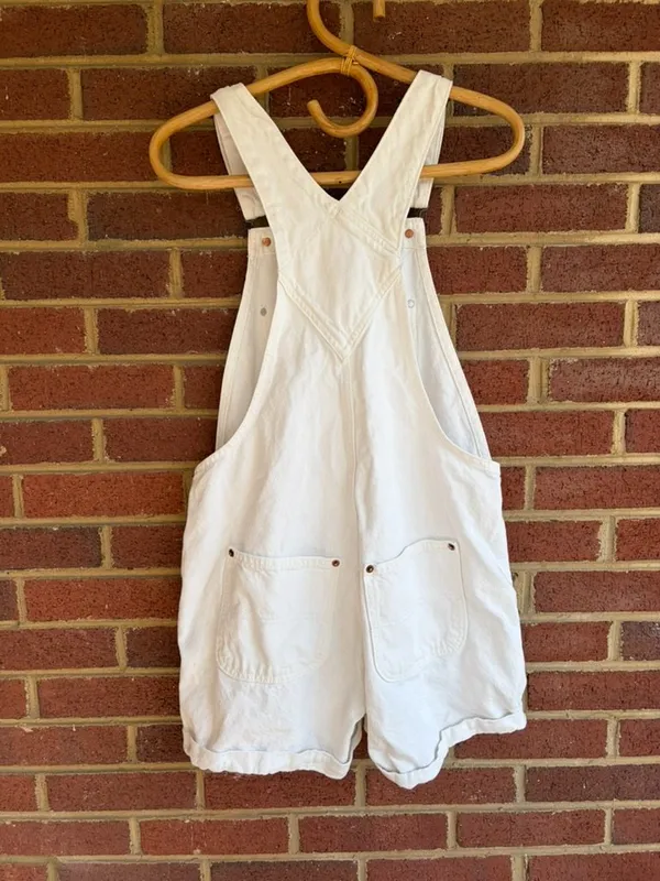 Old Navy White Overall Shorttails Women’s Small - Image 2